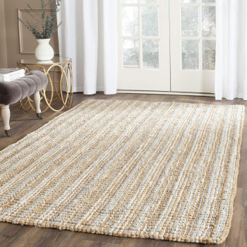 Safavieh Natural Fiber collection 4 Square grey NF447K Handmade chunky Textured Premium Jute 075-inch Thick Area Rug