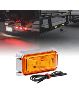 TRUE MODS 2.5 Amber LED Trailer Marker Light w/Chrome Bezel [DOT FMVSS 108] [SAE P2PC] [Surface Mount] [Waterproof IP67] Side Marker Lights for Trailer Truck