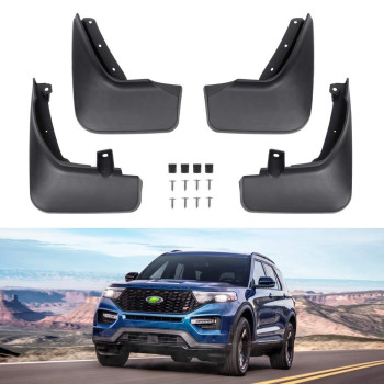 Autorder Custom Fit for Mud FlapsFord Explorer 2020 2021 2022 2023 Accessories Splash Guards Fender Flares Front and Rear Mud Guard Set 4pcs