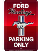 Hangtime Ford Mustang Parking Only Sign (Aluminum, Rapid Red)