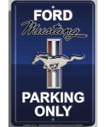 Hangtime Ford Mustang Parking Only Sign (Aluminum, Kona Blue)