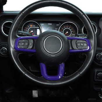 RT-TCZ for Wrangler JL Steering Wheel Trim Decal Panel Purple for Jeep Wrangler JL JLU Gladiator JT 2018-2022 Purple Interior Accessories 3pcs