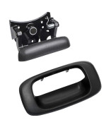 HHCSOP Tailgate Handle and Bezel Trim for 1999 2000 2001 2002 2003 2004 2005 2006 2007 Chevy Silverado GMC Sierra 1500 HD 2500 3500 Rear Hatch Latch Handle, OE 15228539 15997911