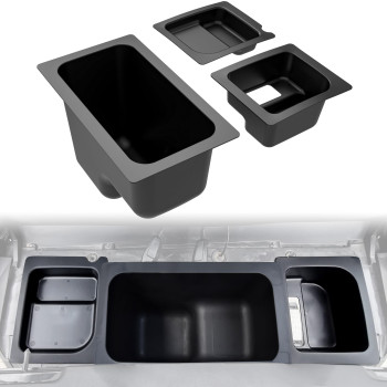 SAUTVS Under Seat Storage Box, Underseat Storage Bin Set Organizer Tray for Polaris Ranger 500 570 Mid Size 50 Wide 2015-2021 Accessories 3PCS