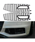 NewYall Set of 2 Black Front Bumper Left and Right Fog Light Vent Grille Cover Bezel