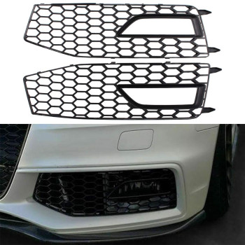 NewYall Set of 2 Black Front Bumper Left and Right Fog Light Vent Grille Cover Bezel