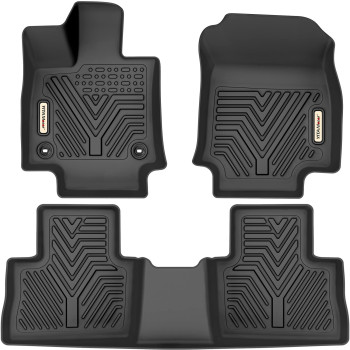 YITAMOTOR Floor Mats Compatible with 2019-2024 Toyota RAV4, Custom Fit Black TPE All-Weather Floor Liners