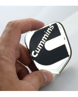 1x Head Cummins Emblems Logo 3D Front Badge Nameplate Decal Sticker Replacement for Cummins (Chrome Black)