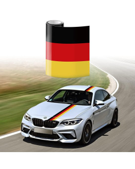 LANZMYAN 118x6 Germany Flag Color Vinyl Stripe Car Hood Decal Sticker for Grille Fender Hood Roof Side Skirt Body Trunk Exterior Decoration