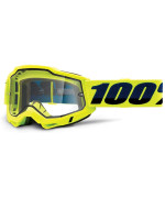 100% Accuri 2 Enduro Mountain Bike & Motocross Goggles - MX and MTB Racing Protective Eyewear (Yellow - Clear Vented Dual Lens)