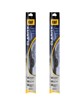 Caterpillar Clarity Premium Performance All Season OEM Replacement Windshield Wiper Blades Streak-Free, Spotless, and Silent (20 + 20 Inch (Pair for Front Windshield)), black