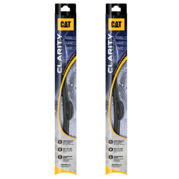 Caterpillar Clarity Premium Performance All Season OEM Replacement Windshield Wiper Blades Streak-Free, Spotless, and Silent (20 + 20 Inch (Pair for Front Windshield)), black