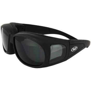 OUTFITTER - Foam Padded Motorcycle Sunglasses - Fits Over Most Glasses (Super Dark)