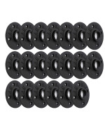 12 Black Painted Floor Flange, Home TZH 20 Pack 4 Bolts Iron Pipe Flange with Threaded Hole for Industrial vintage style for DIY ProjectFurnitureShelving Decoration (20, 12 Inch Black)