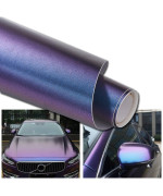 ATMOMO Purple to Charming Blue Matte Metallic Chameleon Vinyl Wrap Color Change DIY Car Wrap Vinyl Film, 11.8'' x 7.87''