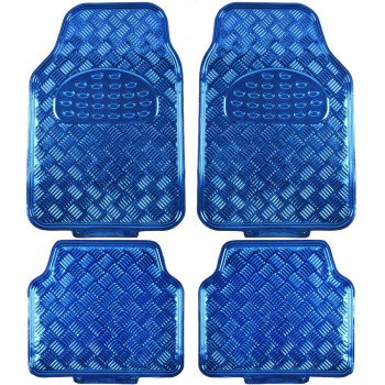 BDK Blue All Weather Heavy Duty Universal Fit Car Floor Mats Interior Liners for Auto Van Truck SUV, Heavy Duty All Weather Protection