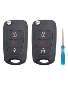 2 PCS Flip Folding Keyless Entry Replacement Key Fob Cover fit for 2010-2013 Kia Soul 2012-2014 Kia Rio Sportage Key Fob Case Shell