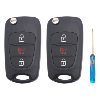 2 PCS Flip Folding Keyless Entry Replacement Key Fob Cover fit for 2010-2013 Kia Soul 2012-2014 Kia Rio Sportage Key Fob Case Shell