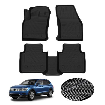 KUST All Weather Floor Mats for 2018-2023 Volkswagen VW Tiguan Custom Fit Floor Liner 1st & 2nd Row Liners Non-Slip