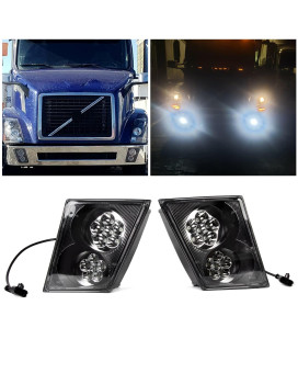 ECOTRIC LED Fog Light Lamp Compatible With 2003-2017 Volvo VNL/VN Trucks Pair Set LH&RH Passenger&Driver