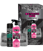 Muc-Off Motorcycle Waterless Wash & Protectant Kit - Motorcycle Cleaning Kit, Motorcycle Detailing Kit - Includes Waterless Wash and Protection Spray