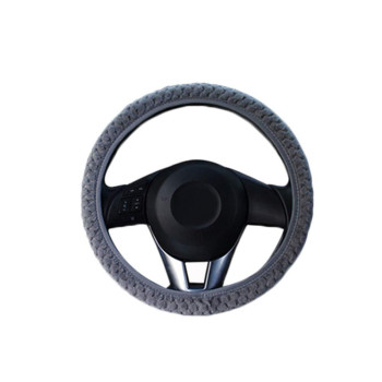 wpOP59NE Steering Wheel Cover Universal Stylish Winter Warm Plush Cars Vehicle Anti-Slip Odorless Breathable Protective Covers Decoration Grey