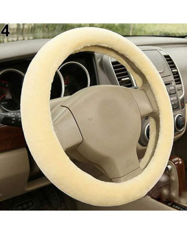 wpOP59NE Steering Wheel Cover Universal Truck Cars Auto Soft Plush Covers Guard Protector Winter Anti-Slip Odorless Breathable Without Inner Ring Plush Yellow 70 g