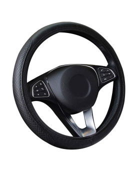 wpOP59NE Steering Wheel Cover Stylish Cars Auto Vehicle Faux Leather Anti-Slip Wrap Covers Protector Odorless Anti-Slip Breathable Cover Black
