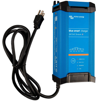 Victron Energy Blue Smart IP22 24-Volt 16 amp 120VAC, 3 Output Battery Charger NEMA 5-15, Bluetooth