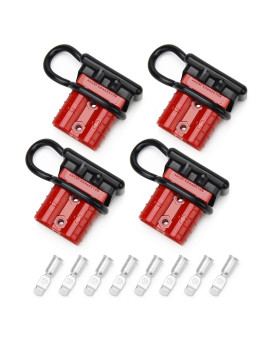 Coitak 50A 6-10 Gauge Battery Quick Connect Disconnect Wire Harness Plug, 4 PCS Battery Cable Quick Connectors for Recovery Winch Solar Power System
