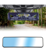 LivTee Anti Glare Rear View Mirror 11.2''(285mm), Wide Angle Panoramic Convex Curve Rearview Mirror Clip on Original Mirror to Eliminate Blind Spot and Antiglare for Cars SUV Trucks