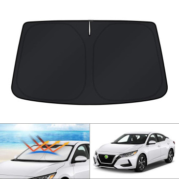 KUST Custom Fit Windshield Sun Shade for 2020-2024 Nissan Sentra Sedan Accessories Sunshade Foldable Sun Visor Protector Blocks UV Rays Keep Your Car Cooler