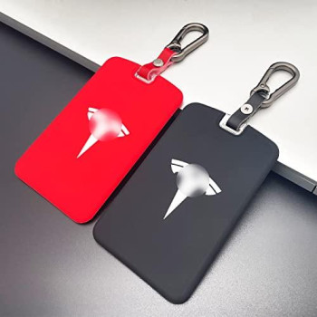 TANDRIVE 2PCS Silicone Key Card Holder Case Compatible with Tesla Model 3 and Model Y,Key Protector Cover Accessories Including Key Chain, Black and Red