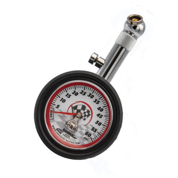 Longacre 52-52005 2 Inch Fixed Stem Tire Pressure Gauge, 0-60 PSI