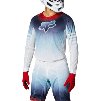 Fox Racing Men's Airline REEPZ Motocross Jersey, White/RED/Blue, XLarge