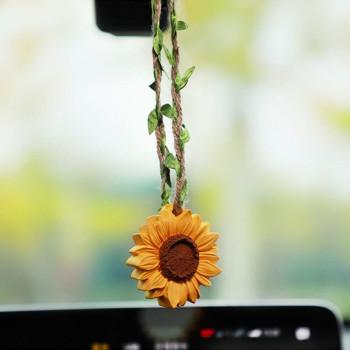 YGMONER Sunflower Car Interior Rear View Mirror Hanging Accessories Car Decor for Women