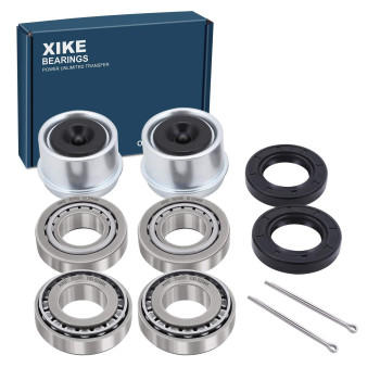 XiKe 2 Set Fits 25mm Axles Trailer Wheel Hub Kit, 30205 Bearings, TC30x52x10mm Seal, OD 52mm Dust Cover and Cotter Pin.