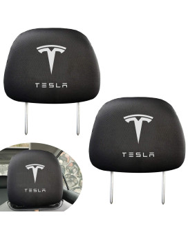 U/D 2Pcs fit Tesla Headrest Cover,Enhance The Visual Beauty of headrests,highlighting The Attributes of Fans,Can be Extended and Applied Universal All Tesla Models