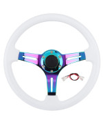 Steering Wheel, 14in 6?Hole Racing Steering Wheel Colorful Spoke ABS Drifting Wheel Universal for Car