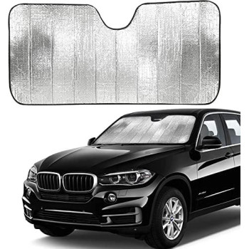 EcoNour Accordion Car Sun Shade Windshield Reflective Car Shade Front Windshield to Blocks Harmful UV Rays Automotive Car Accessory for Cool Interiors Large (28 x 58 inches)