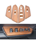 AntBooBoo for Honda CRV Inner Window Switch Panel Cover Peach Wood Grain Trim Interior Accessories for CR-V 2022 2021 2020 2019 2018 2017(Without Rear seat Heating Buttons)