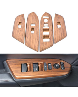 AntBooBoo for Honda CRV Inner Window Switch Panel Cover Peach Wood Grain Trim Interior Accessories for CR-V 2022 2021 2020 2019 2018 2017(Without Rear seat Heating Buttons)