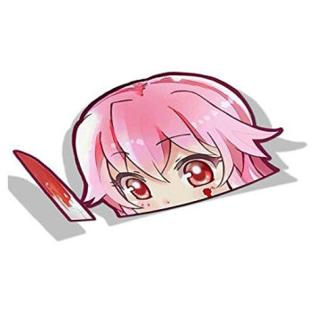 EARLFAMILY 5.1'' Car Sticker for Yuno Gasai Future Diary Peeker Big Head Anime Vinyl Rear Windshield Trunk Decal Car Accessories