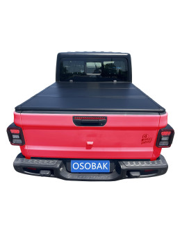 OSOBAK 57 Hard Tri-Fold Tonneau Cover for 2016 2017 2018 2019 2020 2021 2022 2023 Nissan Titan Truck Bed Cover Compatible for Factory Utility Track Without Titanbox