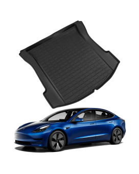 Bomely Cargo Mat Compatible with 2017-2023 Tesla Model 3 Trunk Mat TPE Cargo Liner All Weather for Tesla Model 3 Accessories (Car Trunk Mat)