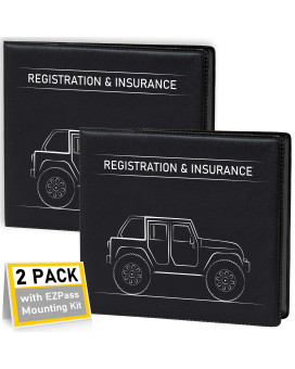 cANOPUS car Registration and Insurance Holder, car Document Holder, Vehicle Registration and Insurance card Holder, Wallet for Auto, Trailer, Motorcycle, Truck, Vehicle Paperwork Organizer (2 Pack)