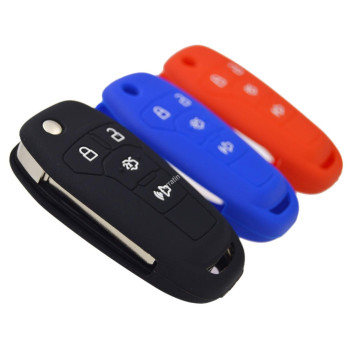 Silicone Rubber Key Fob Case Key Covers Protectors for Ford Fusion Transit (Flip Key)