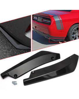 Xotic Tech JDM Rear Bumper Canard Diffuser Splitter Valence Spoiler Fin Lip Trim Universal Fit (Glossy Black)