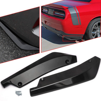 Xotic Tech JDM Rear Bumper Canard Diffuser Splitter Valence Spoiler Fin Lip Trim Universal Fit (Glossy Black)