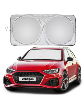 Vepagoo Car Windshield Sun Shade for Front Window, Car Shade Front Windshield, Sun Protector for UV Ray, Sun Blocker Keep Car Interior Cool, Car Sun Screen Prevent Dashboard Fade(64 x 32 in)